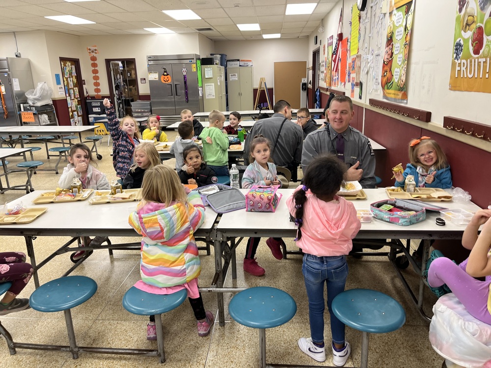 Trooper Nauroth enjoying lunch at Kingsborough