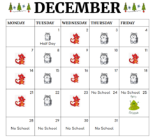 A reminder that Tuesday 12/1/2020 will be a half-day for all Elementary Schools and that this Friday will be a Husky Day.