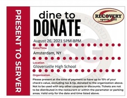 Dine to Donate night at Recovery Sports Grill in Amsterdam
