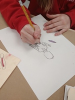 Sunny Ra from the Tang Museum at Skidmore College held workshops at Boulevard Elementary during each class’ art rotation.
