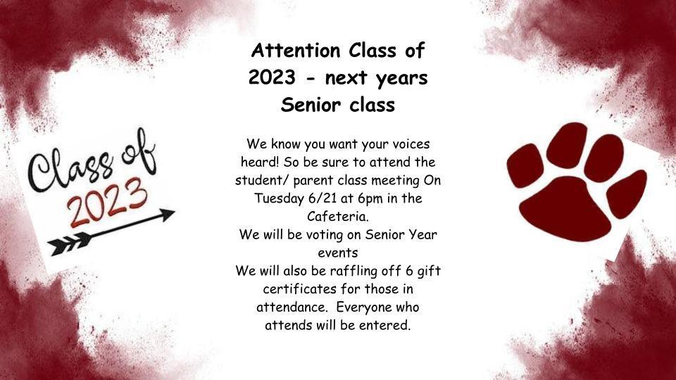  Attention Parents and Students GHS Class of 2023