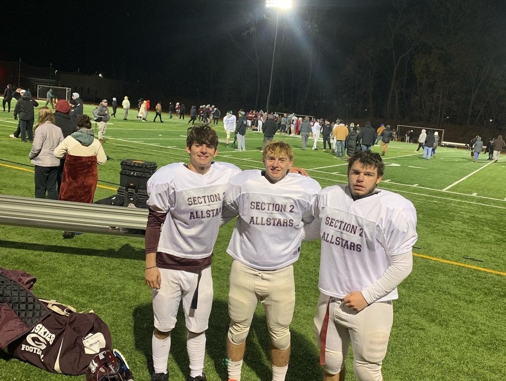Kyle Robare, Xavier Bryant and Nicholas Bradt represented the Huskies at the Section 2 Senior All-Star game on Thursday, November 17th. They were members of the North Team. The final score was South 23 North 6.