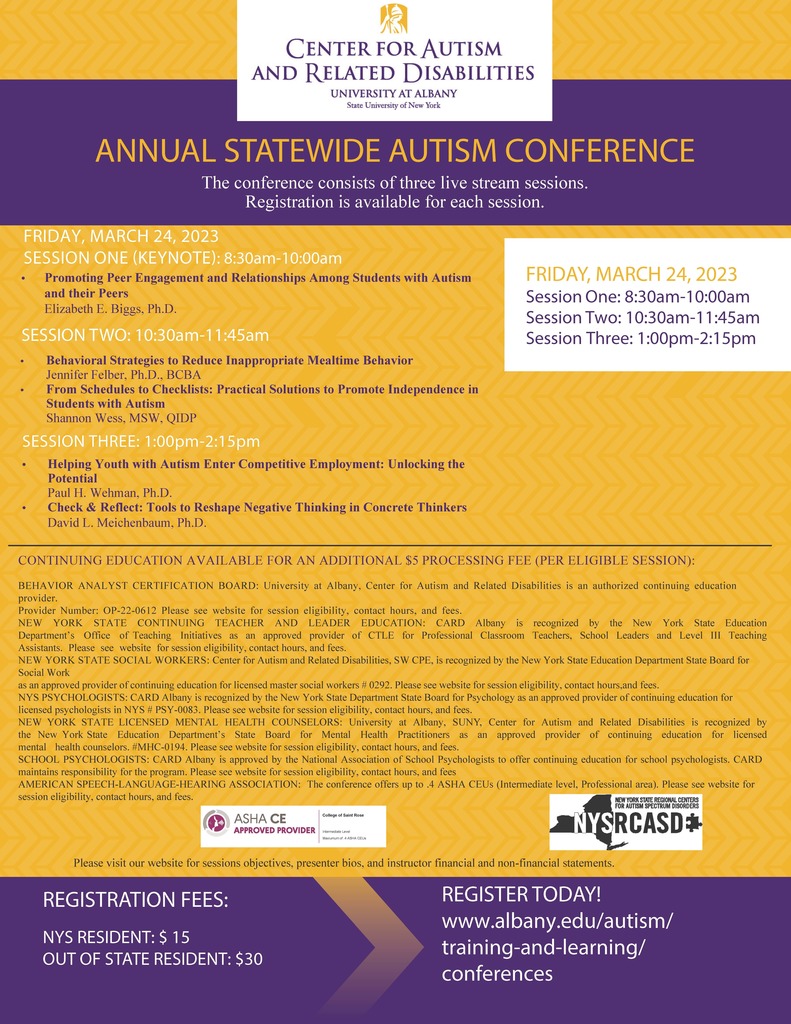 Registration is open for CARD's Annual Statewide Autism Conference