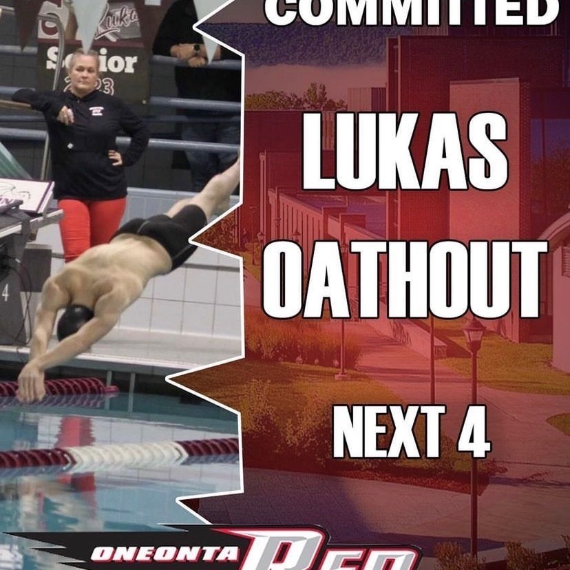 Lukas Oathout has committed to continuing his swimming career at SUNY Oneonta this fall. The Sea Dragon family is beyond proud of him!